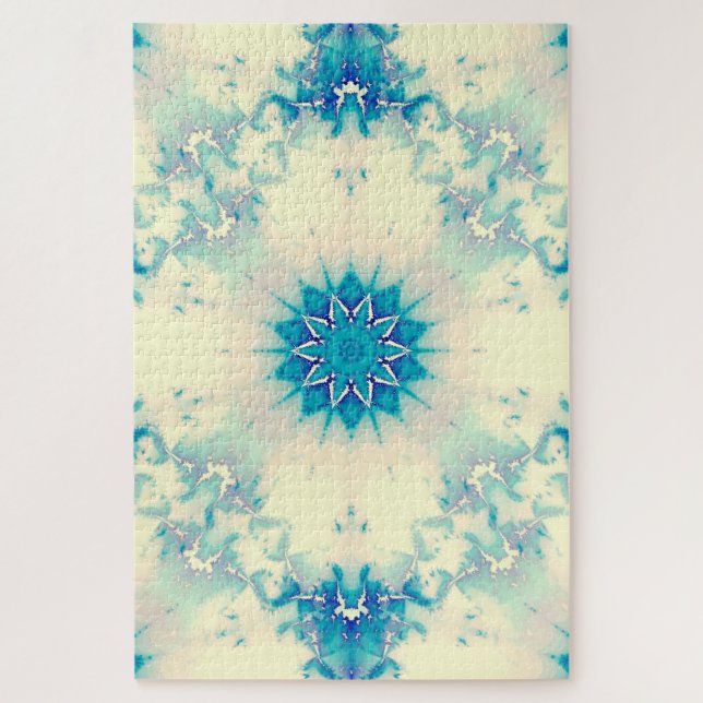 Puzzle Motif d'hiver Frosty Blue Snowflake (Vertical)