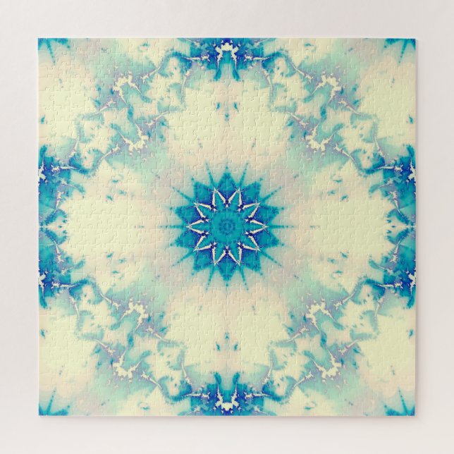 Puzzle Motif d'hiver Frosty Blue Snowflake (Vertical)