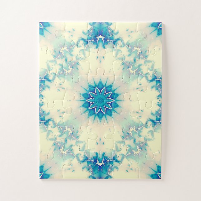 Puzzle Motif d'hiver Frosty Blue Snowflake (Vertical)