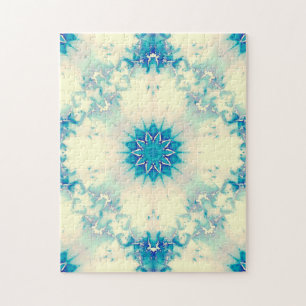 Puzzle Motif d'hiver Frosty Blue Snowflake