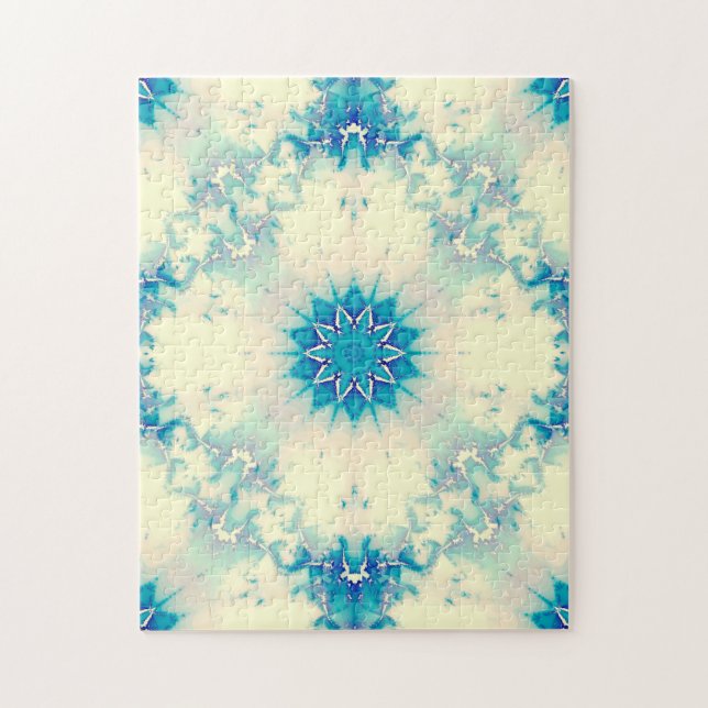Puzzle Motif d'hiver Frosty Blue Snowflake (Vertical)