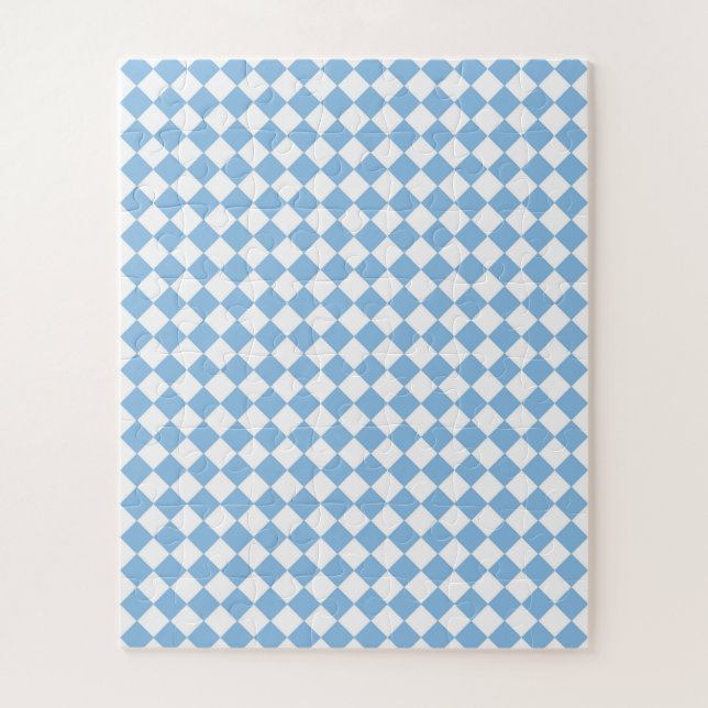 Puzzle Motif diamant à carreaux bleus et blancs (Vertical)