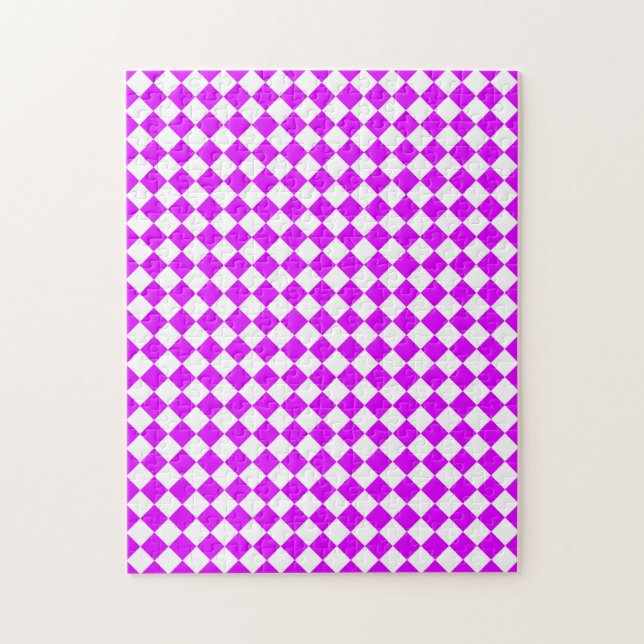 Puzzle Motif diamant de Checker blanc violet (Vertical)