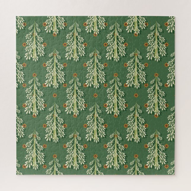 Puzzle Motif d'illustration des arbres de Noël (Vertical)