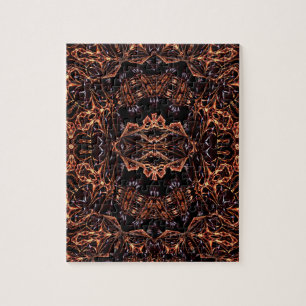 Puzzle Motif d'incendie fractal psychédélique