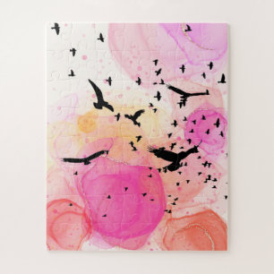 Puzzle motif d'oiseaux colorés Abstraits