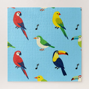 Puzzle Motif d'oiseaux tropicaux colorés