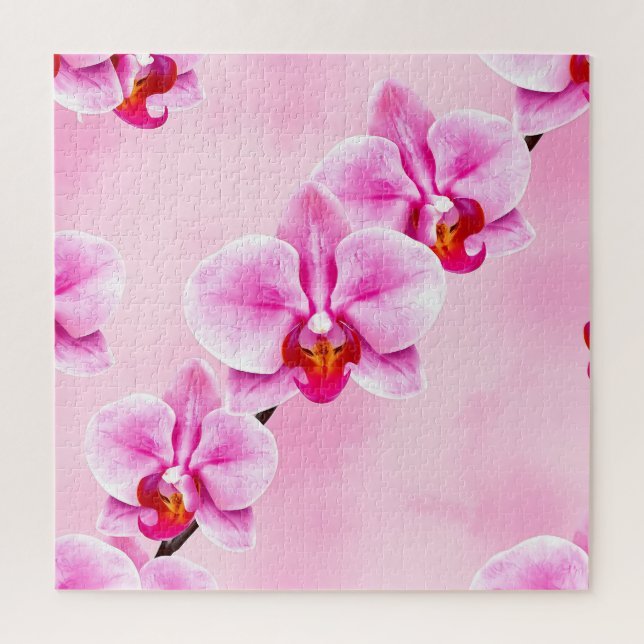 Puzzle Motif d'orchidée rose Fleurs tropicales Pastel dou (Vertical)