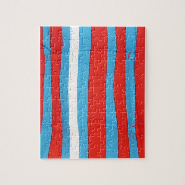 Puzzle Motif d'oreiller bleu rouge et blanc (Vertical)