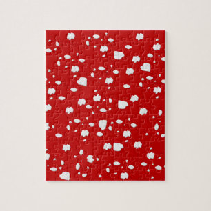 Puzzle motif dot avec champignon de tabouret rouge