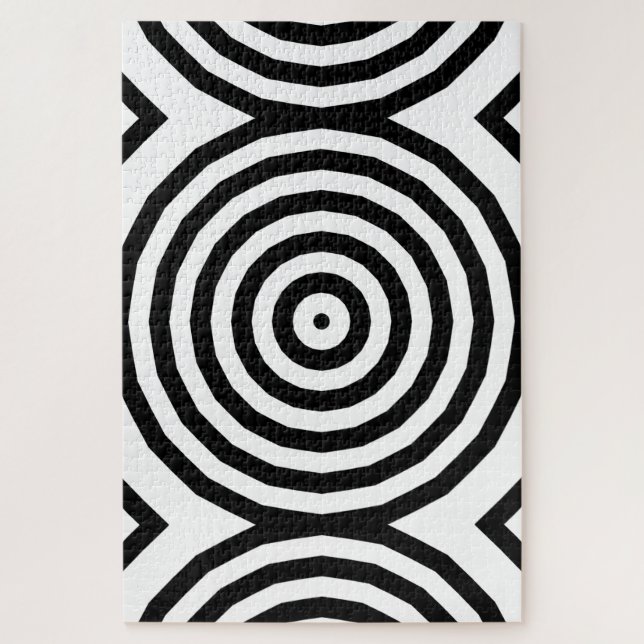 Puzzle Motif du cercle noir et blanc hypnotique (Vertical)