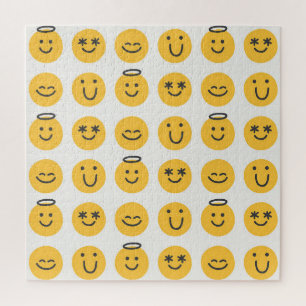 Puzzle Motif Emoji Joyeux tiré à la main