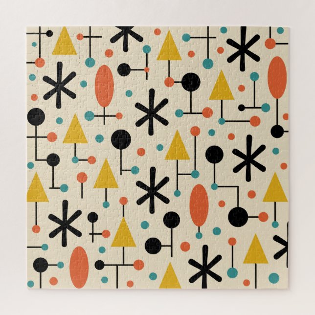 Puzzle Motif en forme d'étoile du milieu du siècle modern (Vertical)