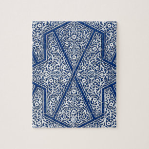 Puzzle Motif en tuiles persanes - bleu cobalt et blanc