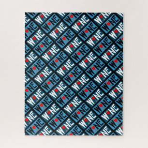 Puzzle Motif en verre de vin rouge