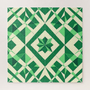Puzzle Motif étoile géométrique vert émeraude