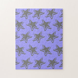 Puzzle Motif étoiles grises de style rétro sans couture b