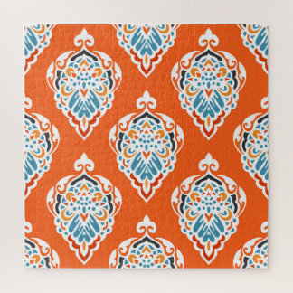 Puzzle Motif festif damassé vintage, design élégant.
