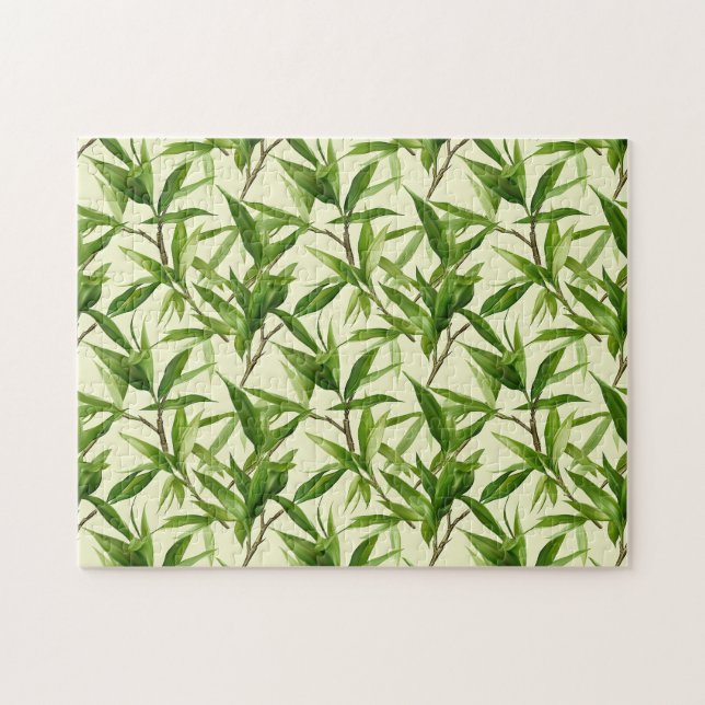 Puzzle Motif Feuille bambou vert (Horizontal)