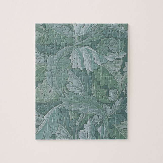 Puzzle Motif feuille d'acanthe bleu sarcelle de William M (Vertical)