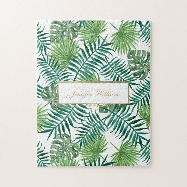 Puzzle Motif Feuille de la forêt tropicale.         (Vertical)