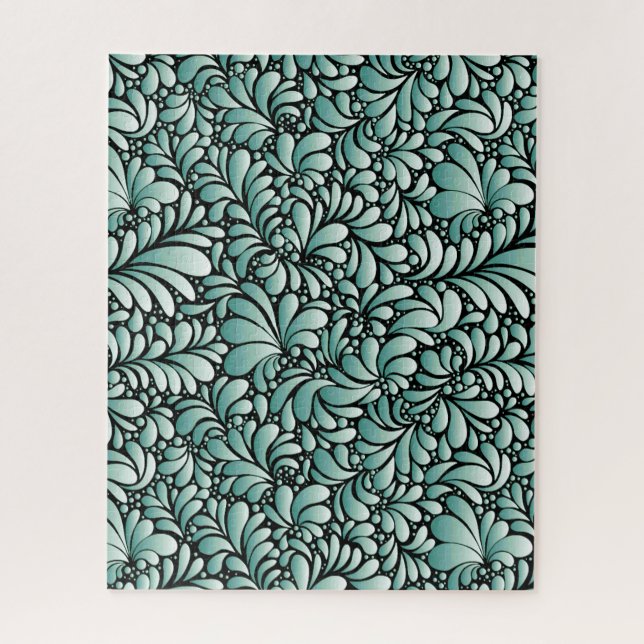 Puzzle Motif Fleur désirable en Minty Green (Vertical)
