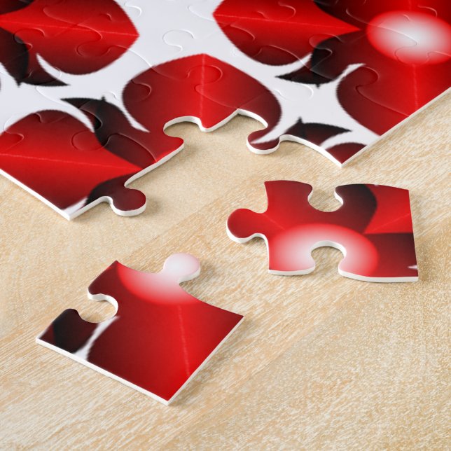 PUZZLE MOTIF FLEUR ROUGE (Côté)
