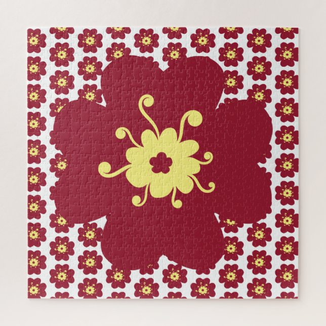 Puzzle Motif Fleur Rouge Frustrant (Vertical)