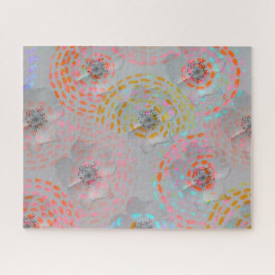Puzzle Motif fleuri coloré avec lignes graphiques pointil