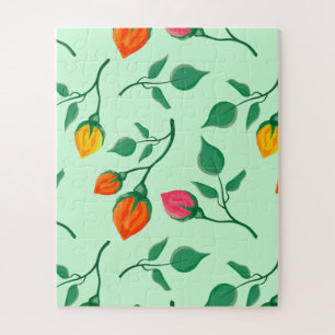 Puzzle Motif floral avec fleurs roses colorées