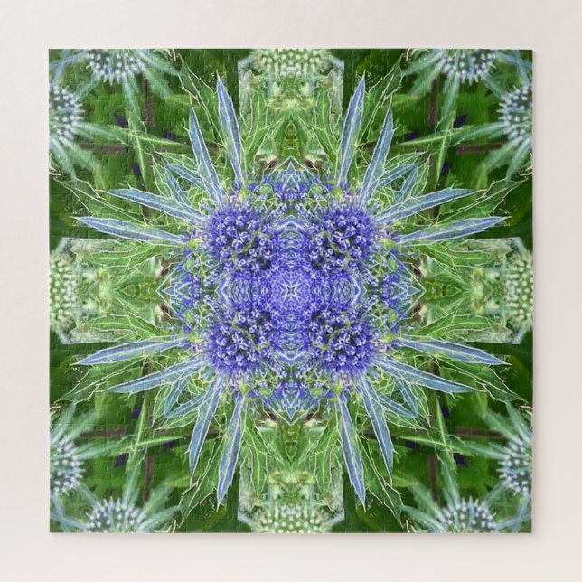 Puzzle Motif floral Chardon de cristal (Vertical)