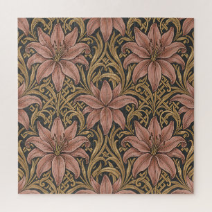 Puzzle Motif floral de lys rose dans le style de William