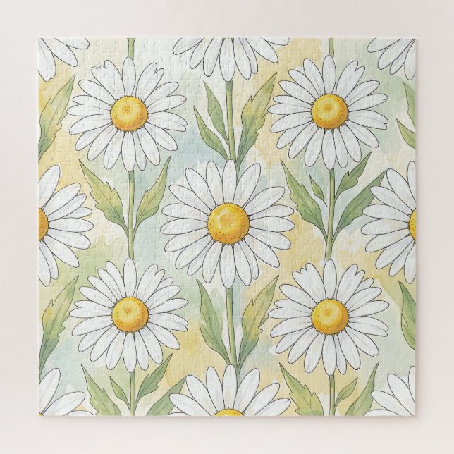 Puzzle Motif floral de marguerite blanche joyeuse (Vertical)