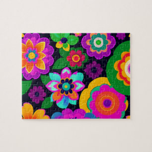 Puzzle Motif floral décoratif coloré Fleurs