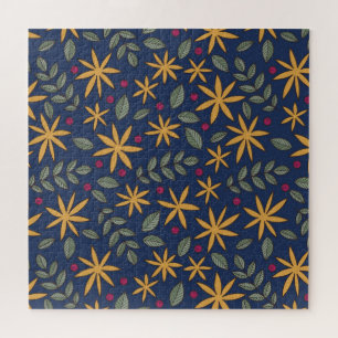 Puzzle Motif floral dessiné à la main avec des feuilles