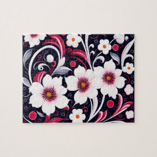 Puzzle Motif floral Fleurs blanches mignonnes