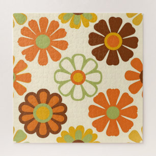 Puzzle Motif floral rétro à marguerites