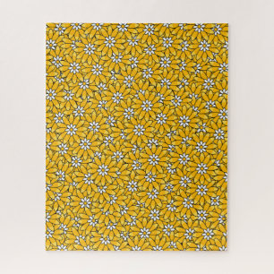 Puzzle Motif floral superposé jaune vif