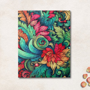 Puzzle Motif floral vintage moderne coloré
