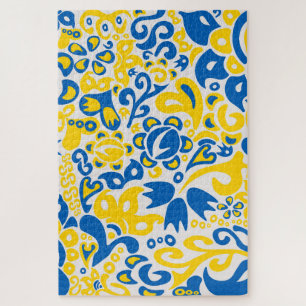 Puzzle Motif folklorique aux couleurs du drapeau ukrainie