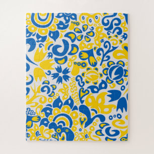 Puzzle Motif folklorique aux couleurs du drapeau ukrainie