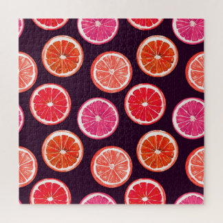 Puzzle Motif foncé Citrus peint à la main