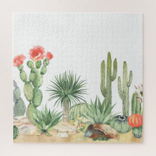 Puzzle Motif frontalier des cactus en fleurs