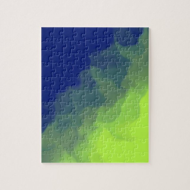 Puzzle Motif fumé bleu et vert (Vertical)