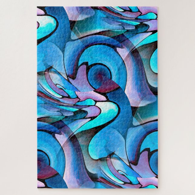 Puzzle Motif géométrique Artdeco Aqua Abstrait (Vertical)