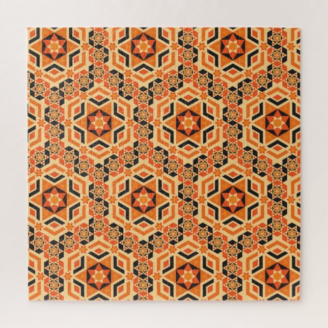 Puzzle Motif géométrique au sol italien, mosaïque vintage (Vertical)