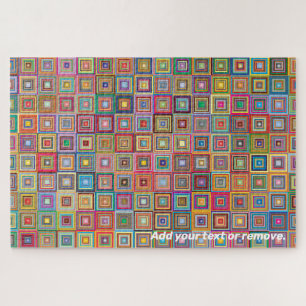 Puzzle Motif géométrique carré multicolore difficile,