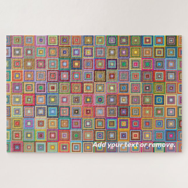 Puzzle Motif géométrique carré multicolore difficile, (Horizontal)