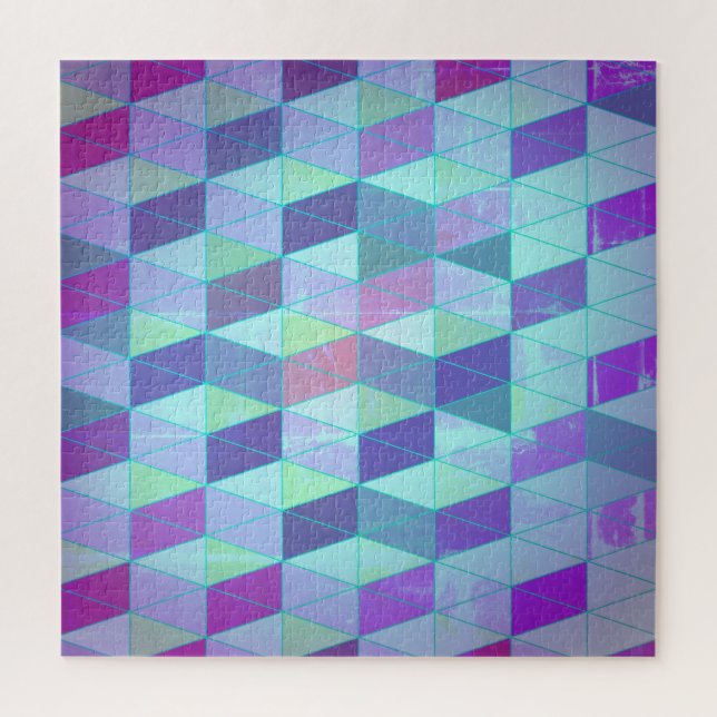 Puzzle Motif géométrique Cubes en Triangles (Vertical)
