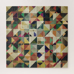 Puzzle Motif géométrique des tons de la Terre